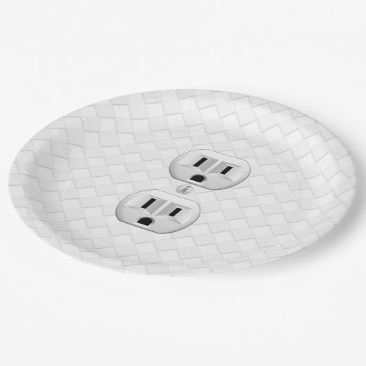 電気プラグ壁コンセントカスタマイズおもしろい ペーパープレート (アングル)