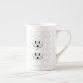 電気プラグ壁コンセントカスタマイズおもしろい ボーンチャイナマグカップ (右)