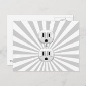 電気プラグ壁コンセントカスタマイズおもしろい! ポストカード (正面/裏面)