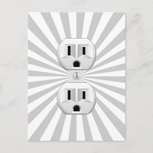 電気プラグ壁コンセントカスタマイズおもしろい! ポストカード (正面)
