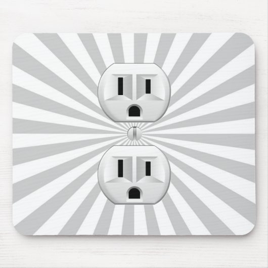 電気プラグ壁コンセントカスタマイズおもしろい! マウスパッド (正面)