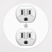電気プラグ壁コンセントカスタマイズおもしろい ラベル (デザイン2)