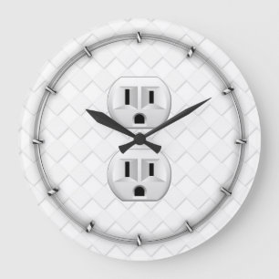 電気プラグ壁コンセントカスタマイズおもしろい ラージ壁時計