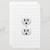 電気プラグ壁コンセントカスタマイズおもしろい 便箋 (正面/裏面)