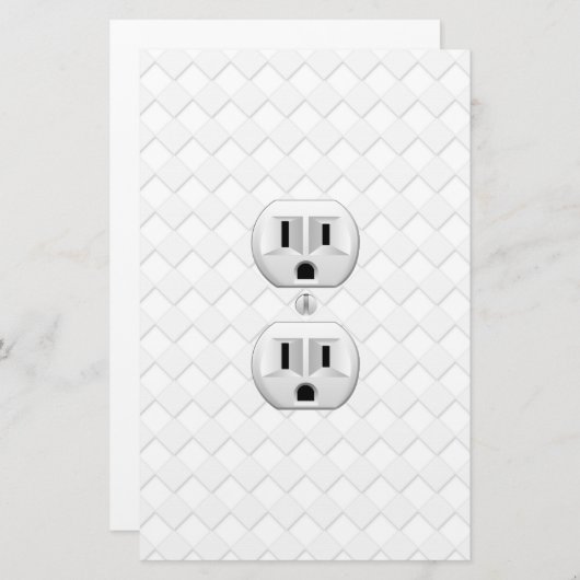 電気プラグ壁コンセントカスタマイズおもしろい 便箋 (正面/裏面)