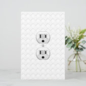 電気プラグ壁コンセントカスタマイズおもしろい 便箋 (スタンド正面)