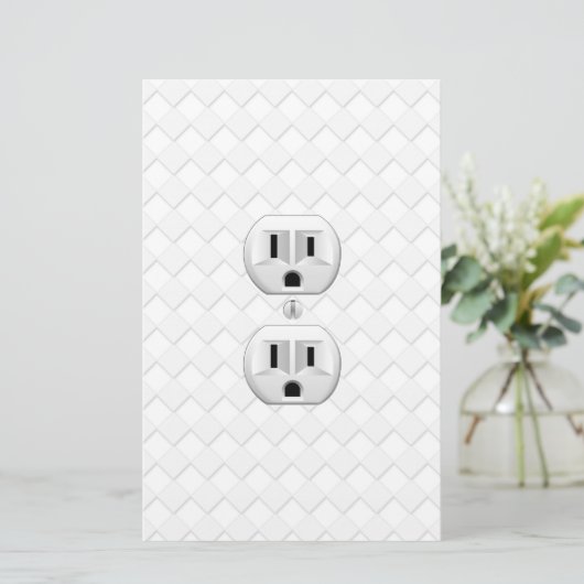 電気プラグ壁コンセントカスタマイズおもしろい 便箋 (スタンド正面)