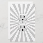 電気プラグ壁コンセントカスタマイズおもしろい! 便箋 (正面/裏面)