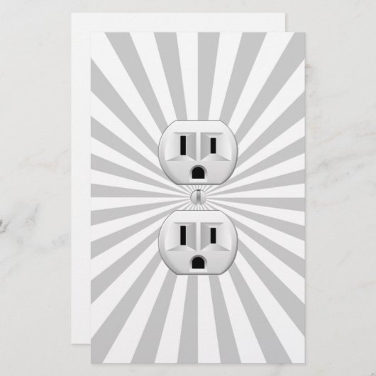 電気プラグ壁コンセントカスタマイズおもしろい! 便箋 (正面/裏面)