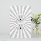 電気プラグ壁コンセントカスタマイズおもしろい! 便箋 (スタンド正面)