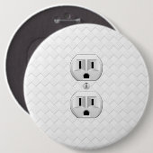 電気プラグ壁コンセントカスタマイズおもしろい 缶バッジ (正面&裏面)