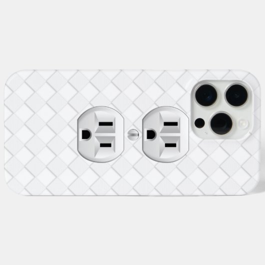 電気プラグ壁コンセントカスタマイズおもしろい Case-Mate iPhoneケース (裏面 (横))