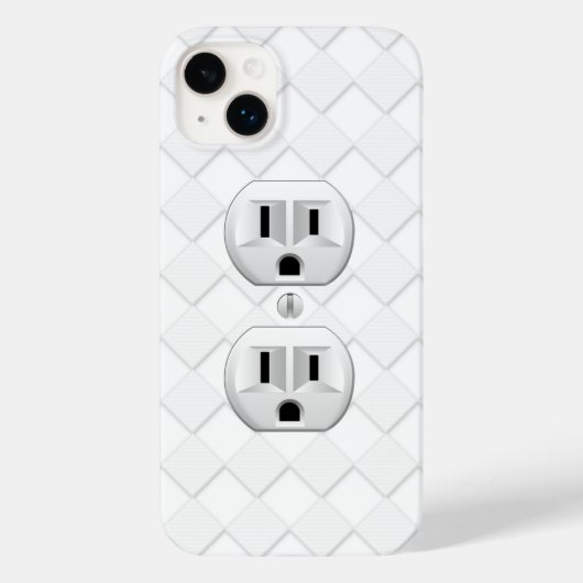 電気プラグ壁コンセントカスタマイズおもしろい Case-Mate iPhoneケース (裏面)