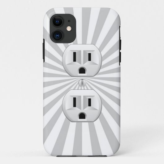 電気プラグ壁コンセントカスタマイズおもしろい! Case-Mate iPhoneケース (裏面)
