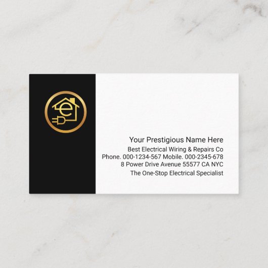 電気プラグ電気工事 名刺 (裏面)