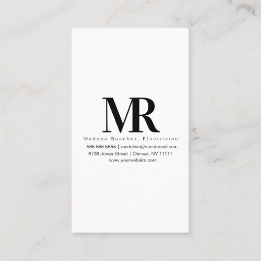 電気プラグ電気技師ビジネスブランディング 名刺 (裏面)