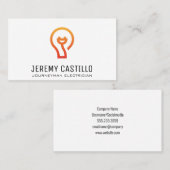 電気プラグ電球 | 電気技師ロゴ 名刺 (正面/裏面)