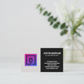 電気プラグ |電気工事士アイコン 名刺 (スタンド正面)