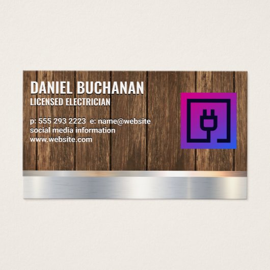 電気プラグ |電気技師 |金属（木材） (正面)