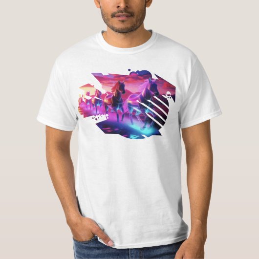 電気ヘルド – 合成波馬v2 tシャツ (正面)