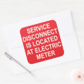 電気メーターラベルにあるサービスの切断 スクエアシール (封筒)