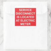 電気メーターラベルにあるサービスの切断 スクエアシール (バッグ)
