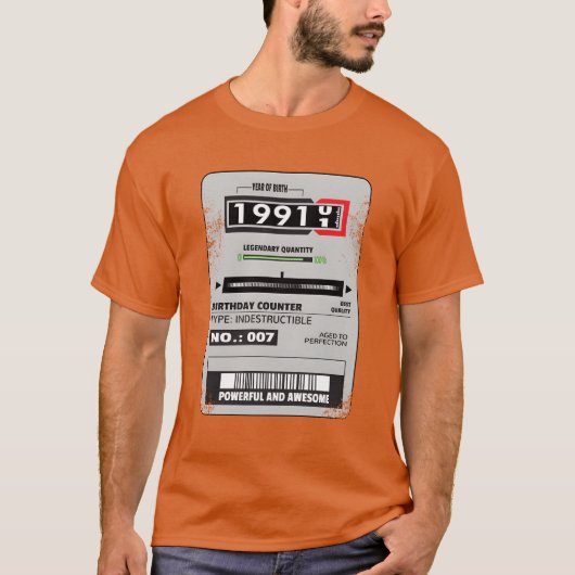 電気メーター 誕生日 1991 電気技師 ギフト f tシャツ (正面)