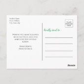 電気モダン青クリスマスツリー ポストカード (裏面)