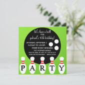 '電気ライムピンパーティーボーリング誕生パーティー 招待状 (スタンド正面)