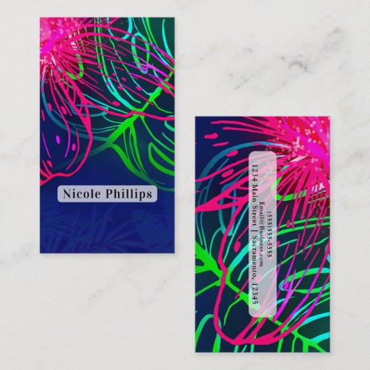 電気ルアウ(ハワイ式宴会)トロピカルナイトネオンアロハパラダイス 名刺 (正面/裏面)