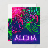 電気ルアウ(ハワイ式宴会)トロピカルナイトネオンアロハ救デート 案内ポストカード (正面/裏面)
