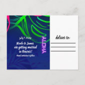 電気ルアウ(ハワイ式宴会)トロピカルナイトネオンアロハ救デート 案内ポストカード (裏面)