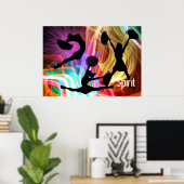 電気レーザーショーのチアリーダー ポスター (ホームオフィス)