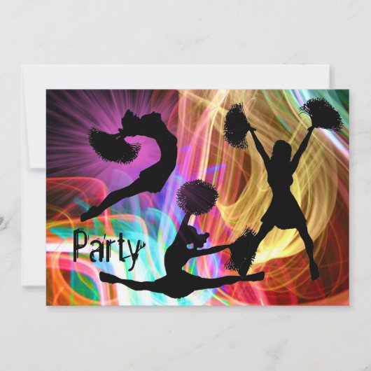 電気レーザーショーのチアリーダー 招待状 (正面)