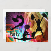 電気レーザーショーのチアリーダー 招待状 (正面/裏面)