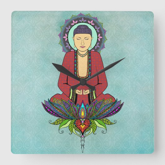 電気仏時計 スクエア壁時計 (正面)