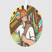 電気会社パワーラインマン – 評価 オーナメント (正面)