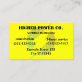 電気会社-電気技師-ボルト 名刺 (裏面)