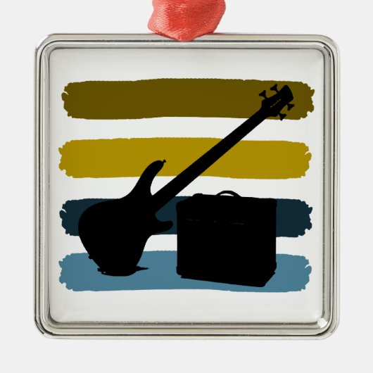 電気低音のクリスマスのオーナメント メタルオーナメント (正面)