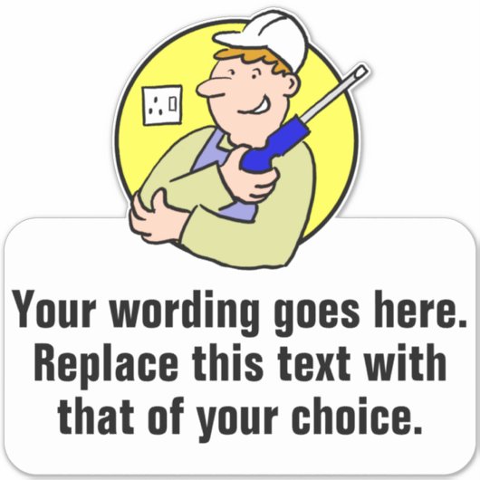 電気修理販売促進 シール (正面)