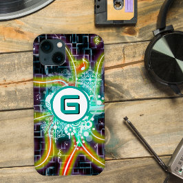 電気光線，楽譜，モノグラムカスタムの iPhone 13ケース