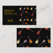 電気及びアコースティックギターのコラージュ 名刺 (正面/裏面)