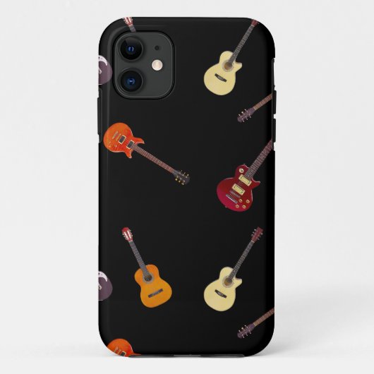 電気及びアコースティックギターのコラージュ Case-Mate iPhoneケース (裏面)