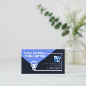 電気回路ダークブルー電気グランジ技師 名刺 (スタンド正面)