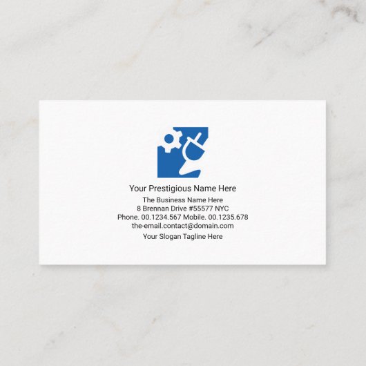 電気回路ダークブルー電気グランジ技師 名刺 (裏面)