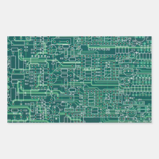電気回路レイアウト 長方形シール (正面)