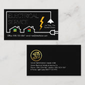 電気回路建設電力線 名刺 (正面/裏面)