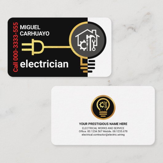 電気回路配線電気工事 名刺 (正面/裏面)