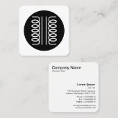 電気変圧器シンボル – 白黒 スクエア名刺 (正面/裏面)