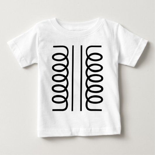 電気変圧器 – 黒 ベビーTシャツ (正面)